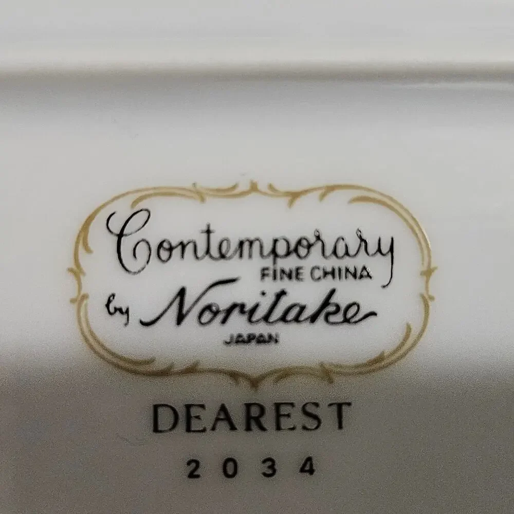 Noritake Dearest 2034 Oval Serving Platter Fine China Japan Gold Trim